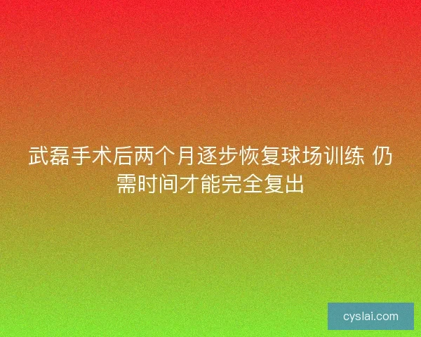 武磊手术后两个月逐步恢复球场训练 仍需时间才能完全复出